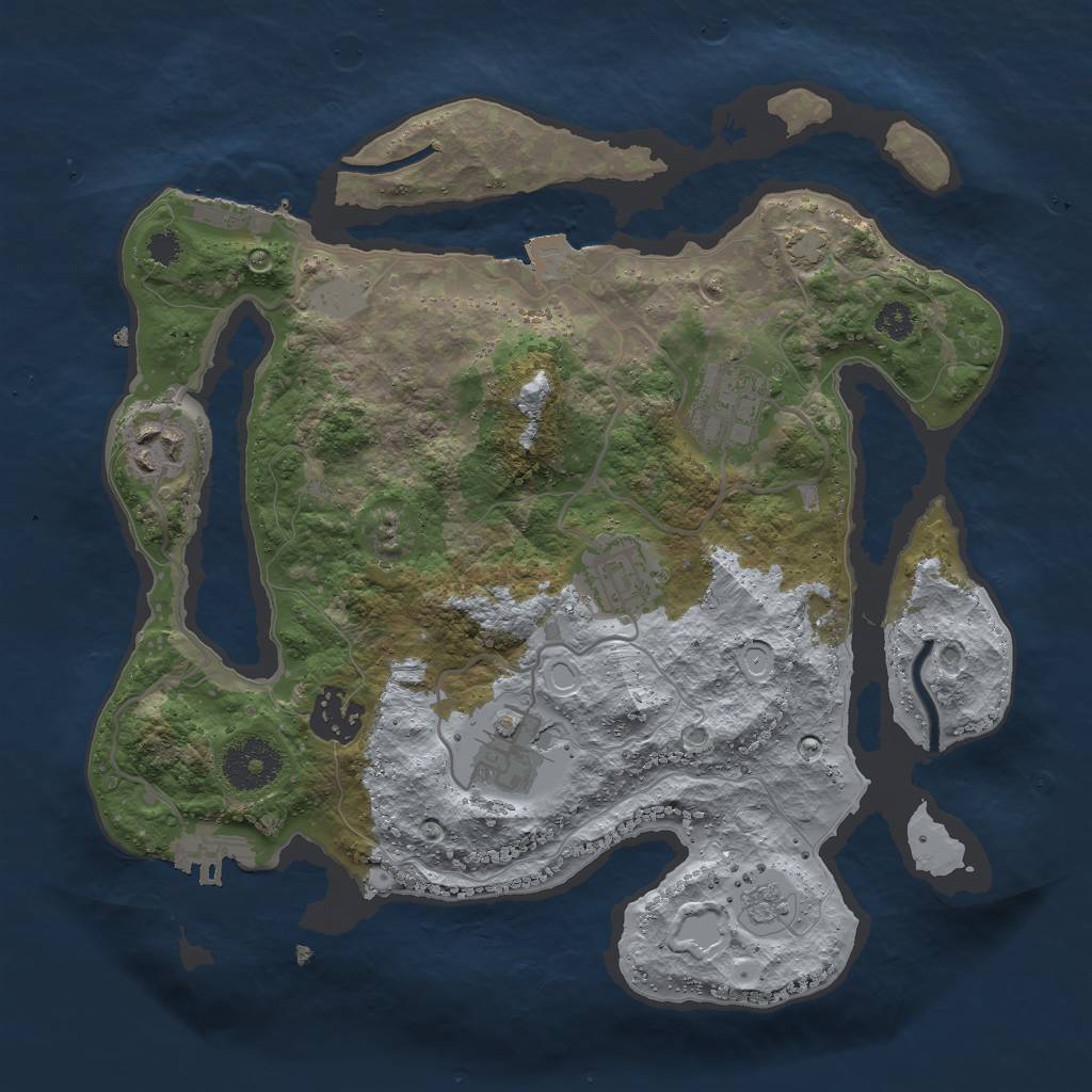 Rust Map: Procedural Map, Size: 3000, Seed: 96690, 12 Monuments