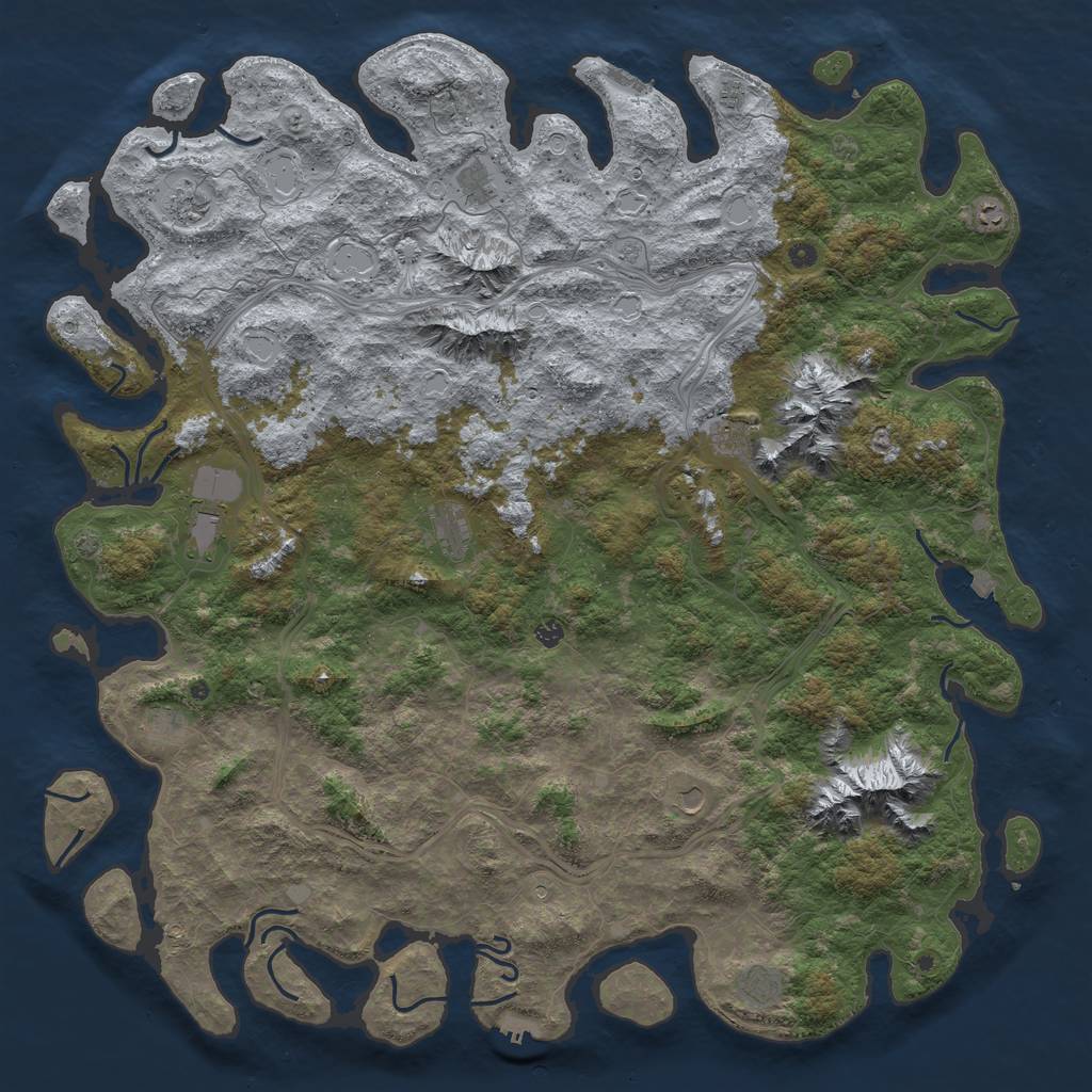Rust Map: Procedural Map, Size: 6000, Seed: 1352214964, 19 Monuments