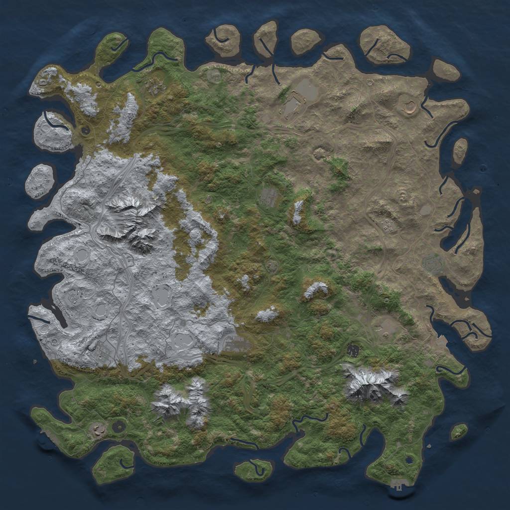 Rust Map: Procedural Map, Size: 6000, Seed: 1299620807, 19 Monuments