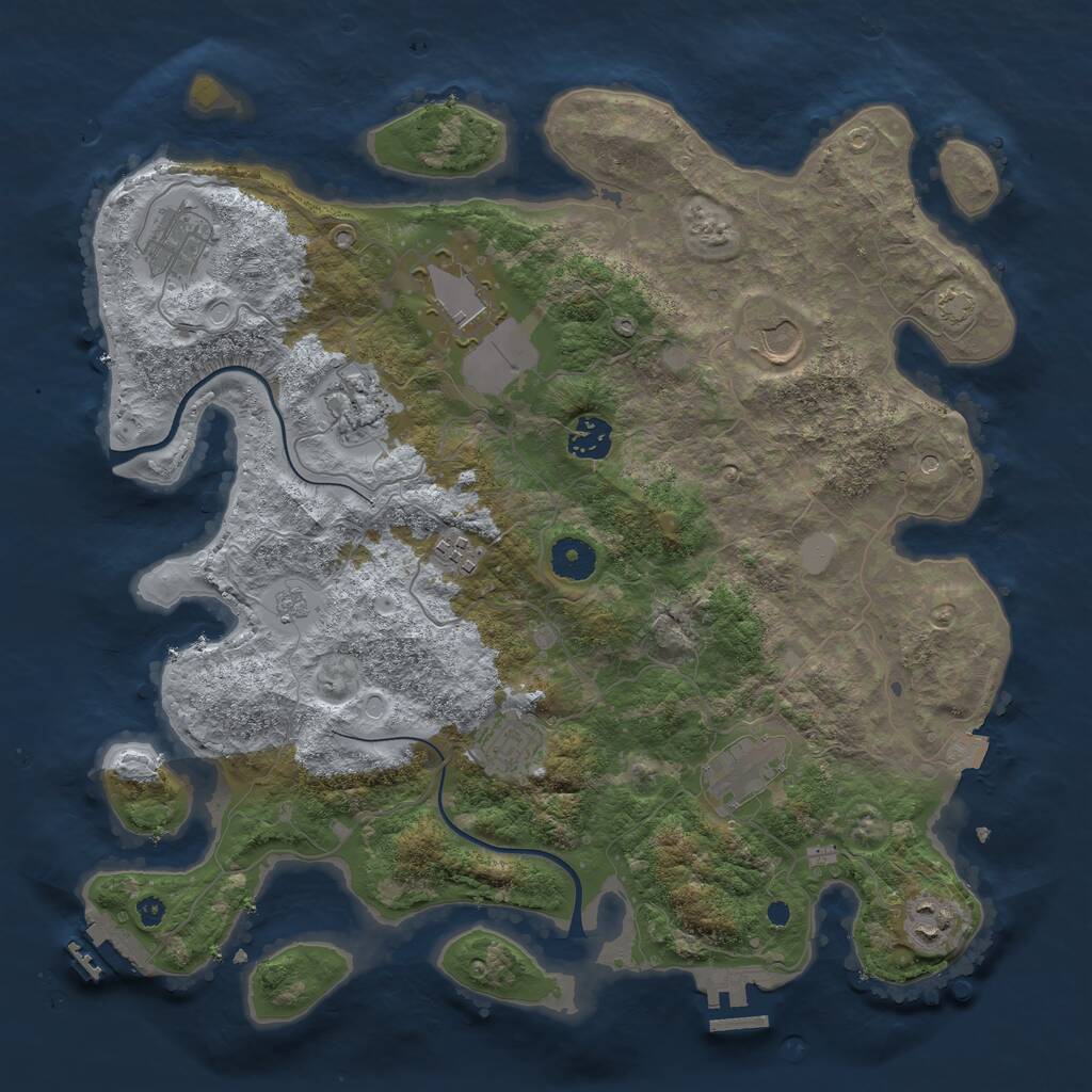 Rust Map: Procedural Map, Size: 3750, Seed: 1631234866, 15 Monuments