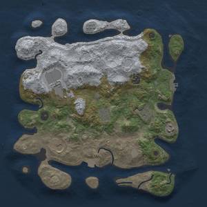 Thumbnail Rust Map: Procedural Map, Size: 3500, Seed: 1334022734, 14 Monuments