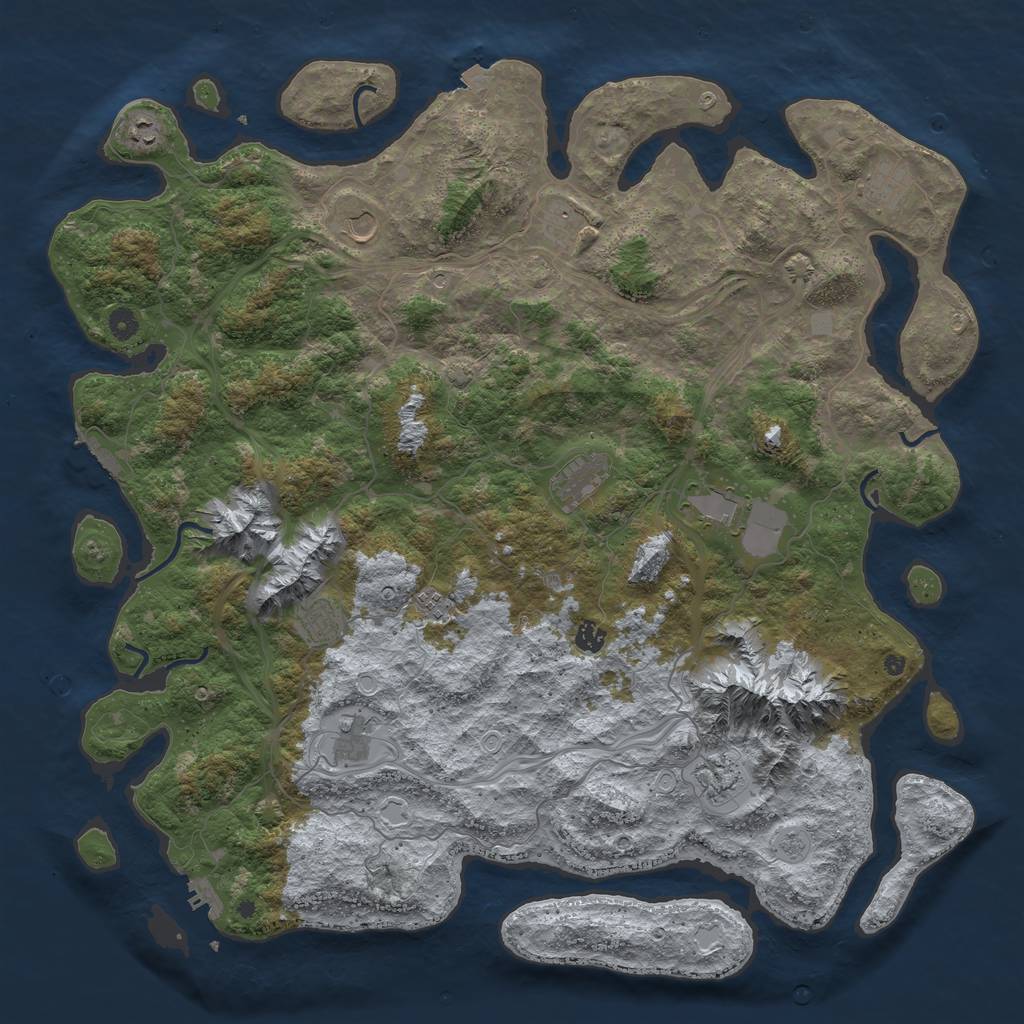 Rust Map: Procedural Map, Size: 5000, Seed: 1527923396, 19 Monuments