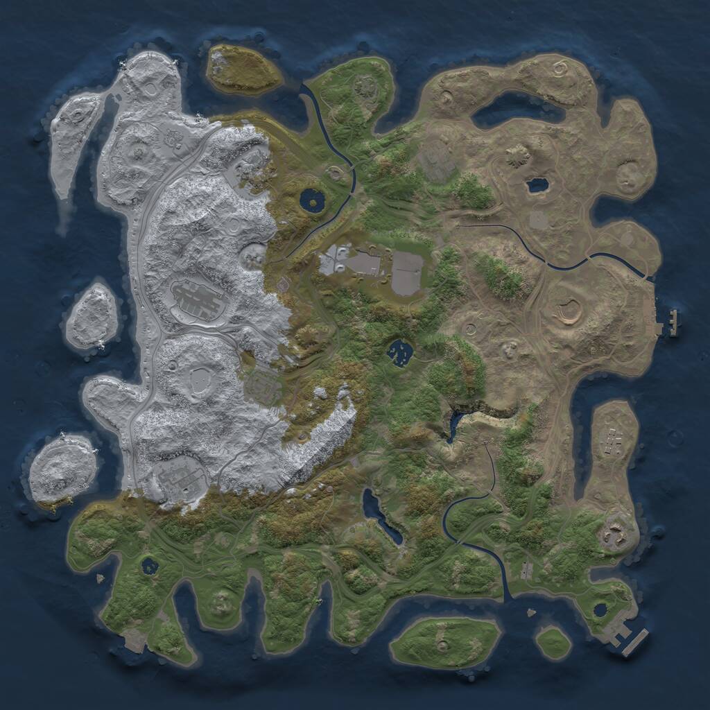 Rust Map: Procedural Map, Size: 4250, Seed: 475243619, 16 Monuments