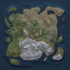 Thumbnail Rust Map: Procedural Map, Size: 3500, Seed: 3300010, 14 Monuments