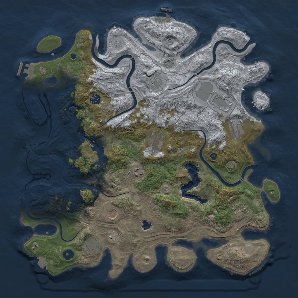 Rust Map: Procedural Map, Size: 4250, Seed: 817042461, 16 Monuments