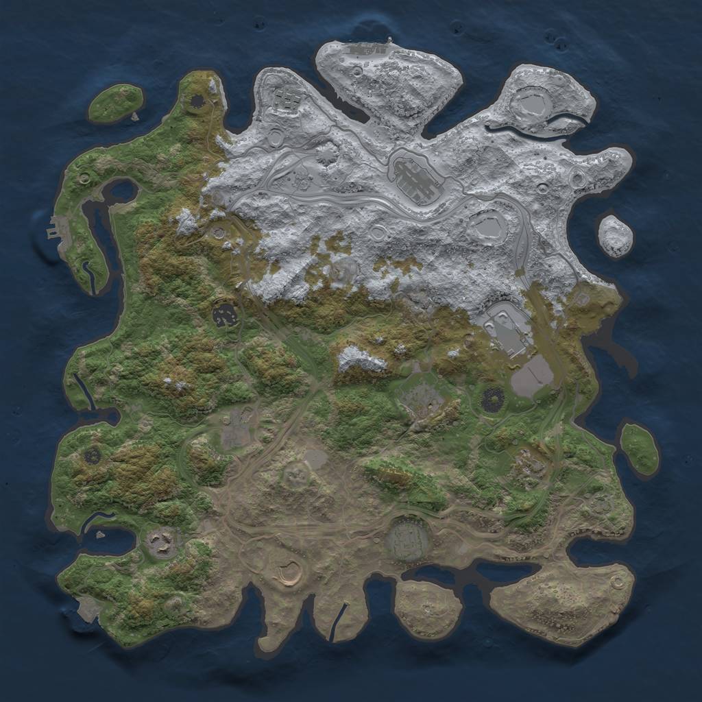 Rust Map: Procedural Map, Size: 4250, Seed: 817042461, 18 Monuments