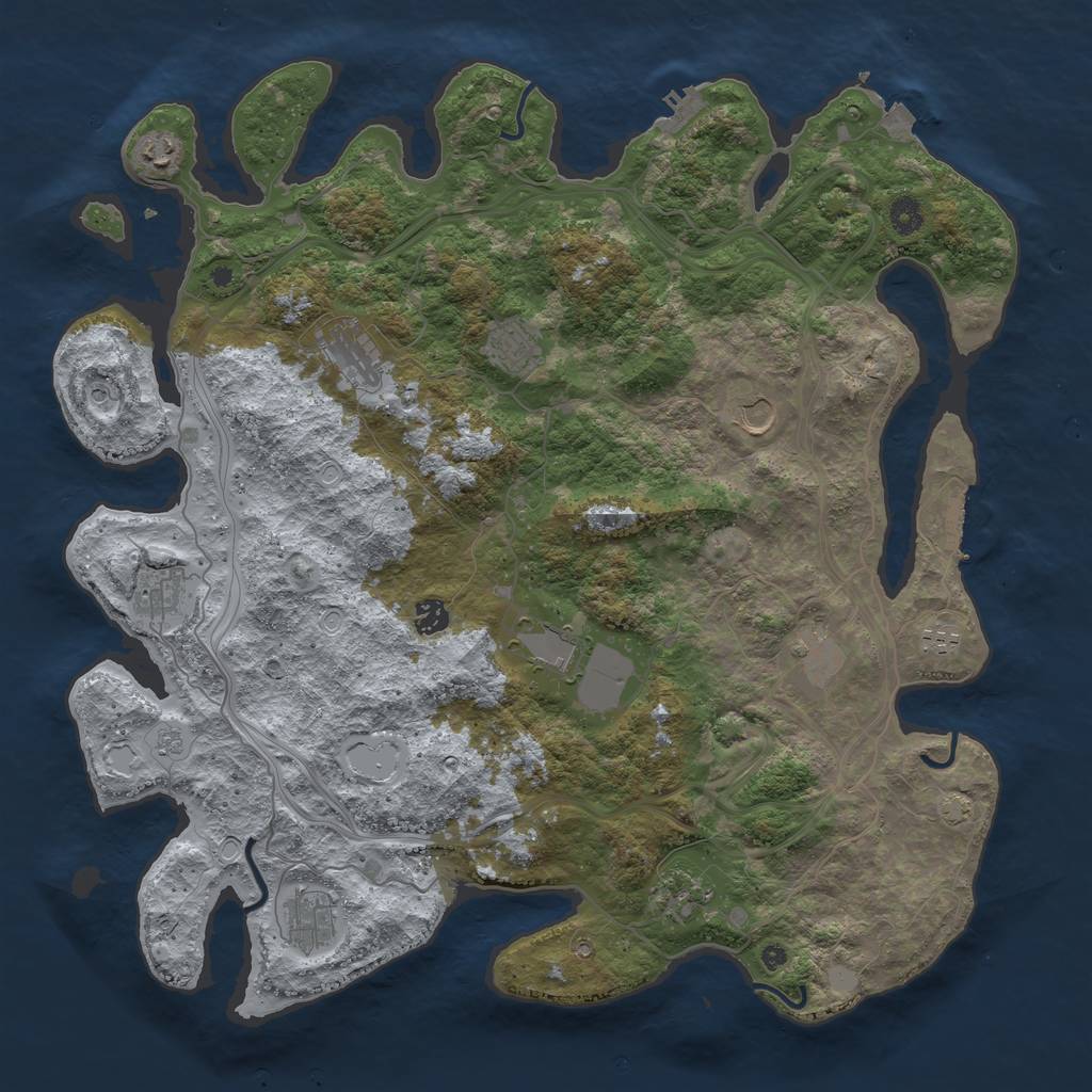 Rust Map: Procedural Map, Size: 4500, Seed: 133755812, 19 Monuments