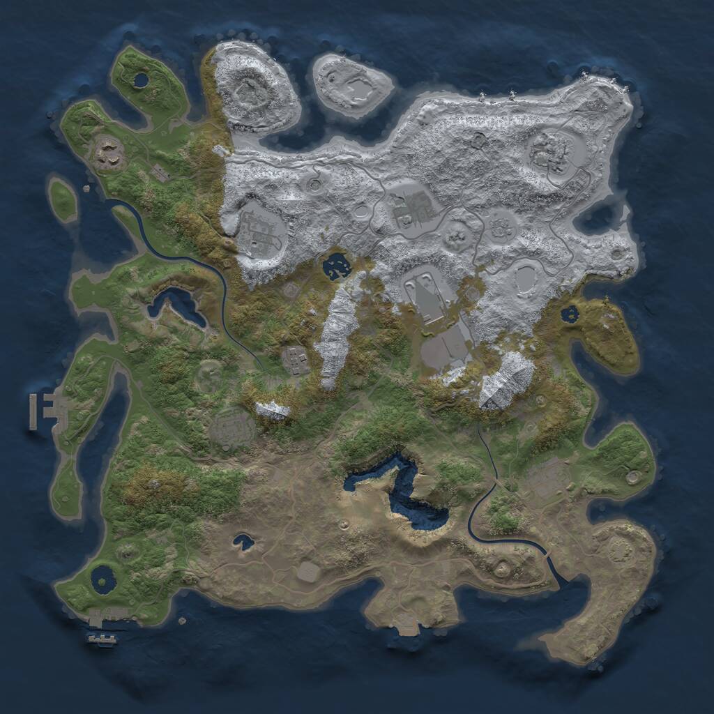 Rust Map: Procedural Map, Size: 4000, Seed: 990423651, 15 Monuments