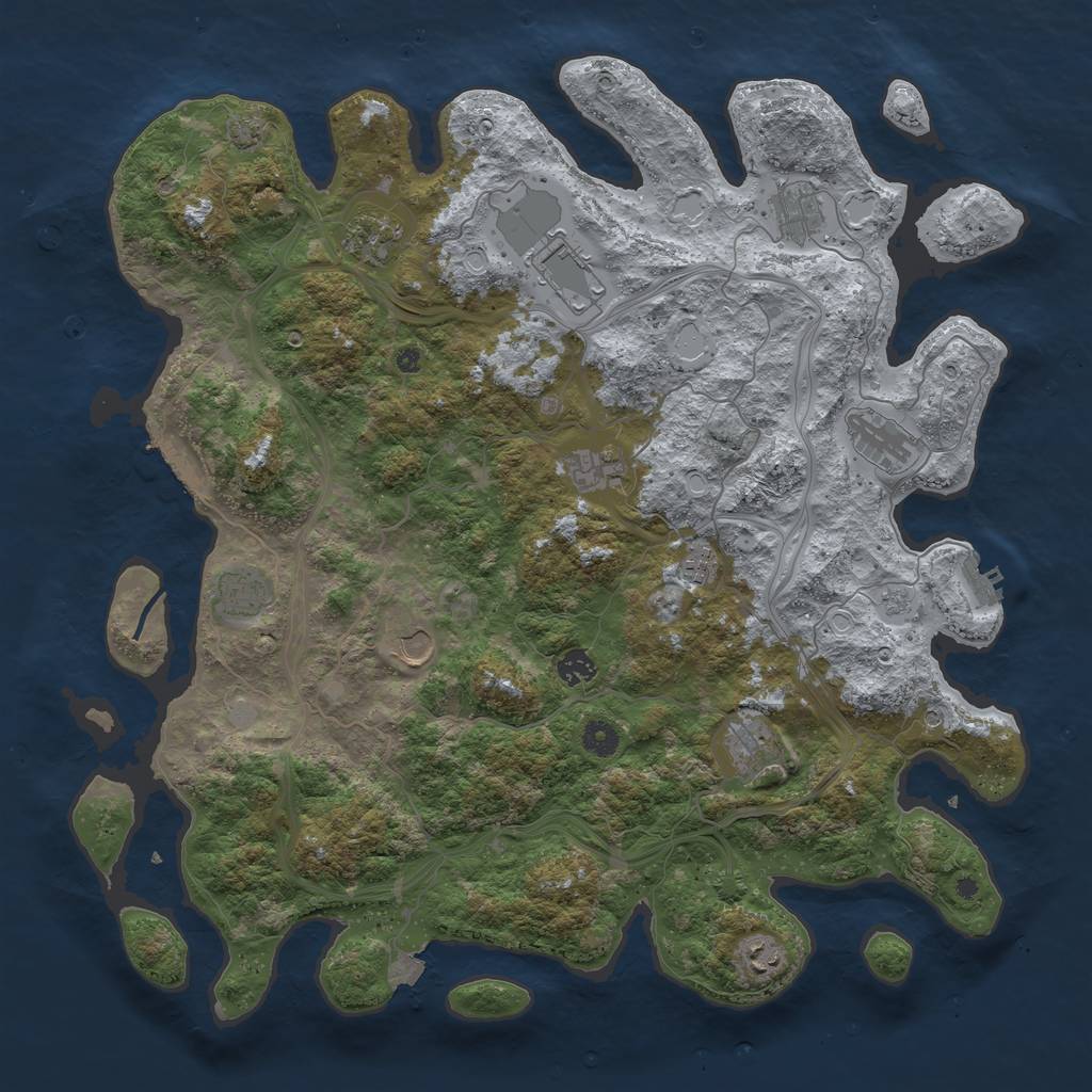 Rust Map: Procedural Map, Size: 4500, Seed: 12904415, 19 Monuments