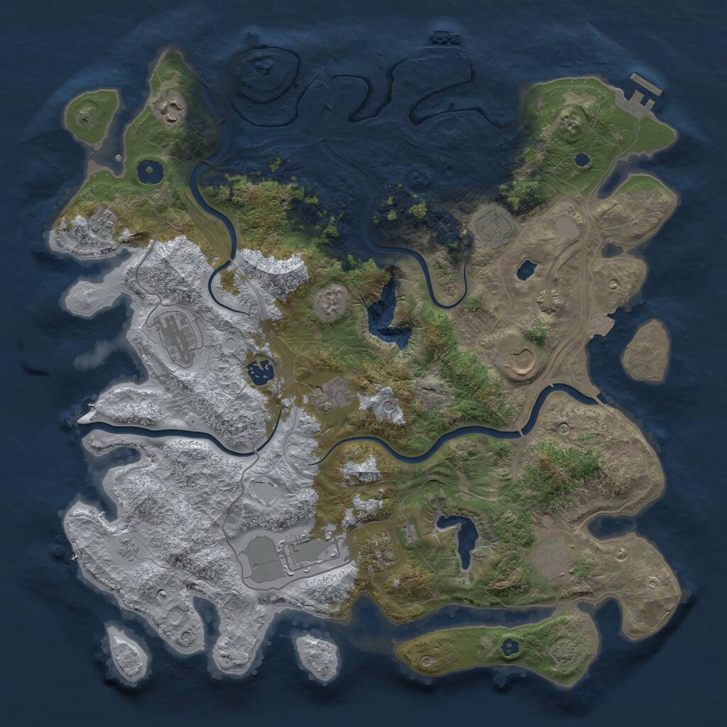 Rust Map: Procedural Map, Size: 4250, Seed: 102103104, 16 Monuments