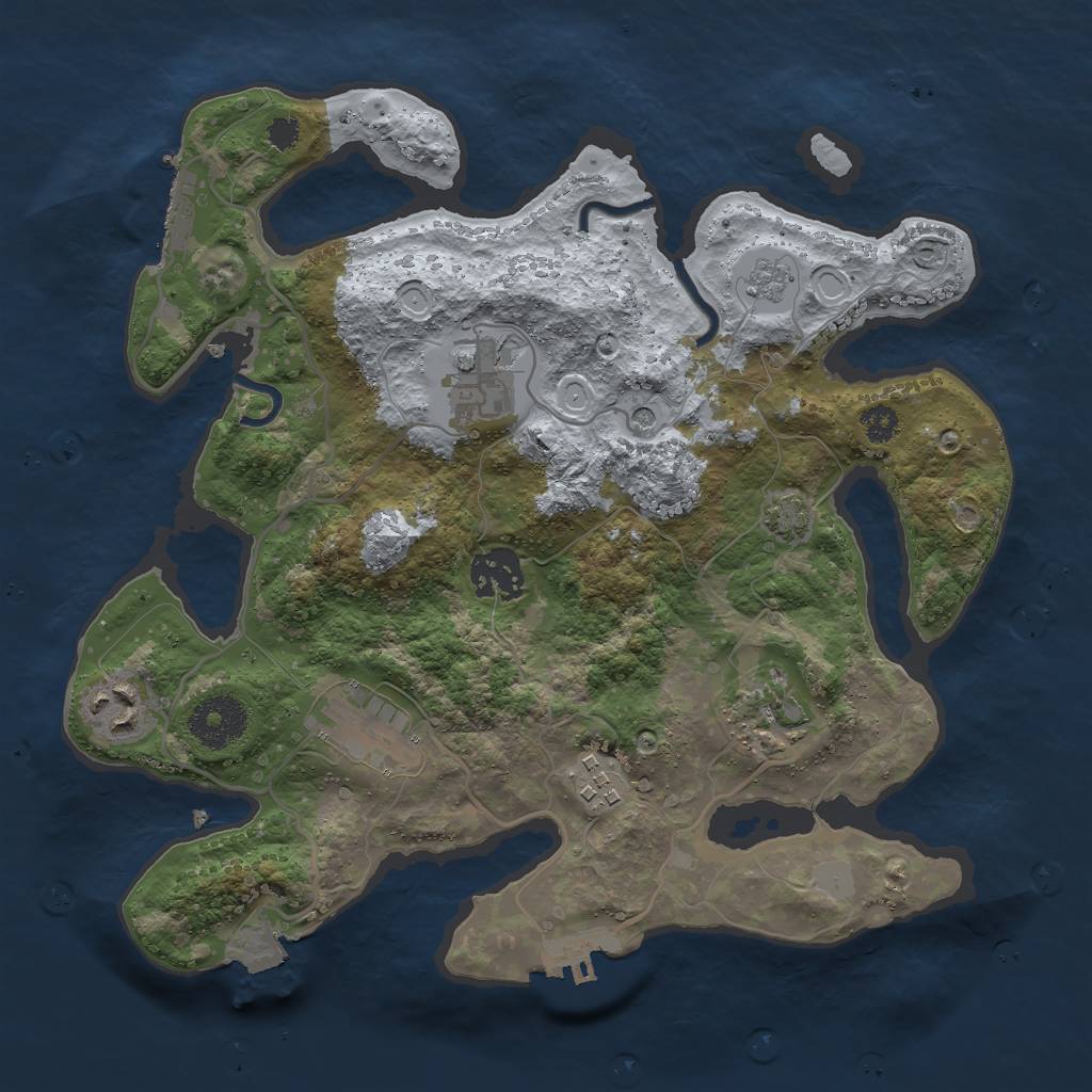 Rust Map: Procedural Map, Size: 3000, Seed: 7638942, 14 Monuments
