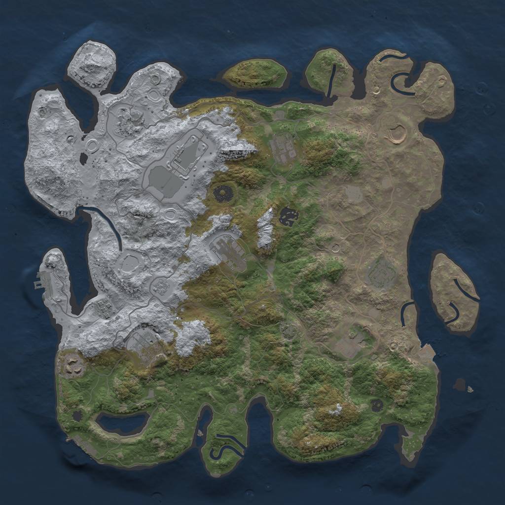 Rust Map: Procedural Map, Size: 4000, Seed: 253825, 19 Monuments
