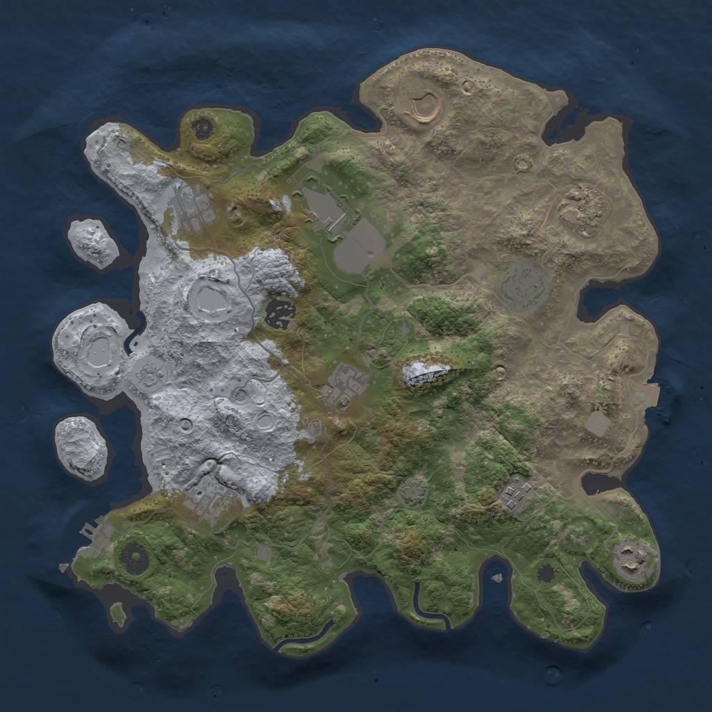 Rust Map: Procedural Map, Size: 3500, Seed: 50279446, 17 Monuments