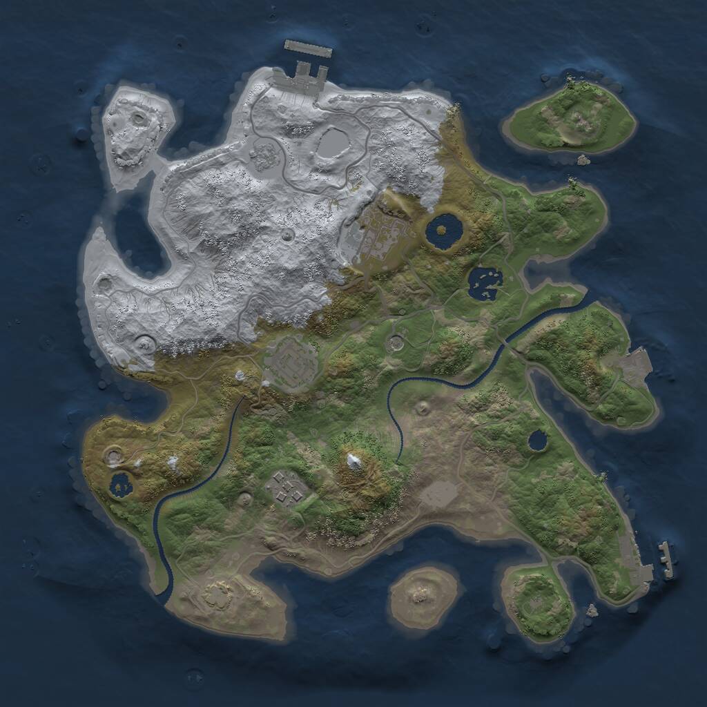 Rust Map: Procedural Map, Size: 3000, Seed: 462332514, 10 Monuments
