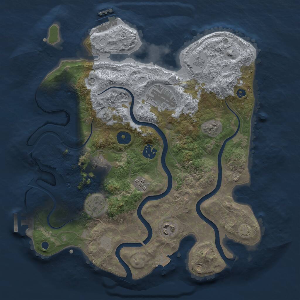 Rust Map: Procedural Map, Size: 3250, Seed: 2356467, 12 Monuments