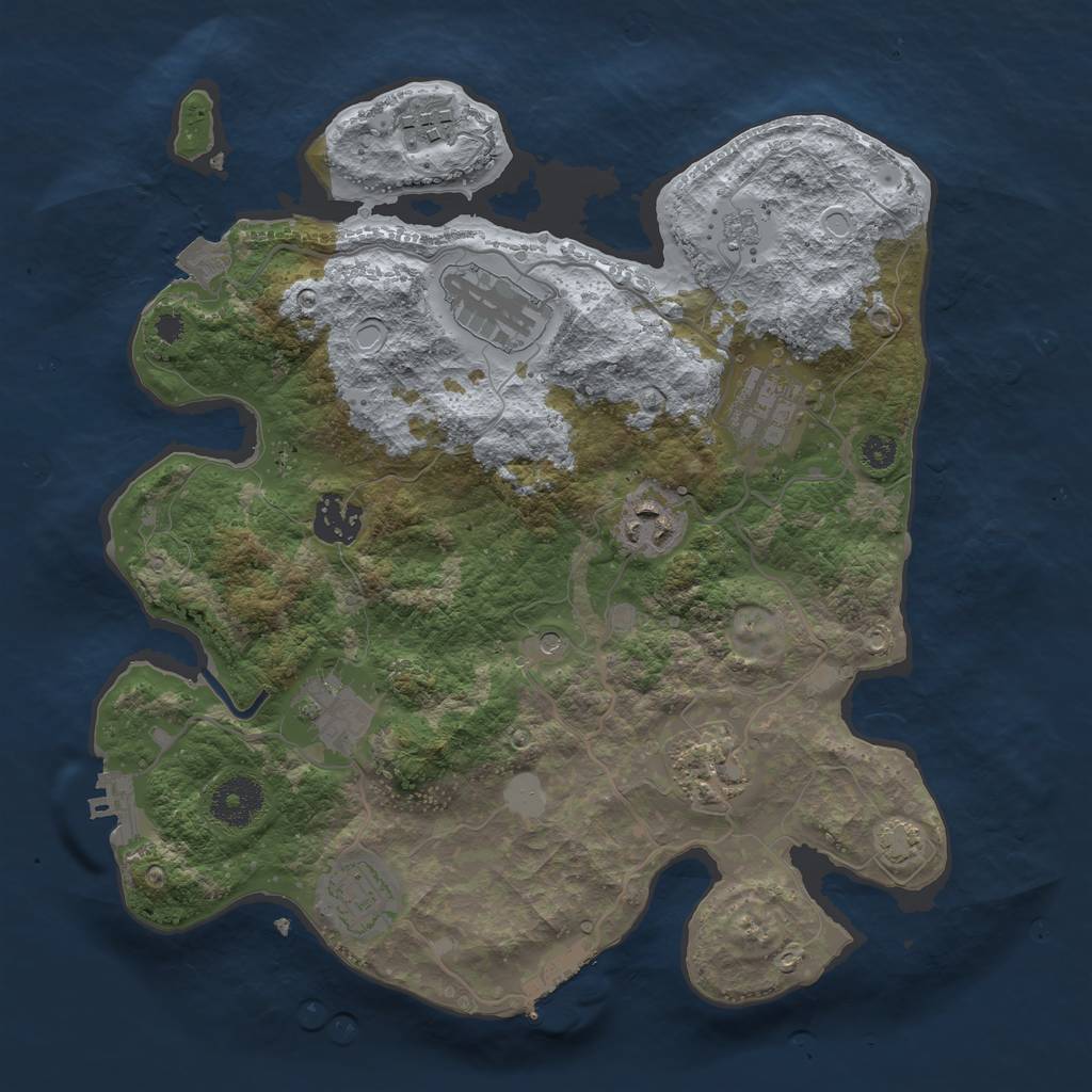 Rust Map: Procedural Map, Size: 3250, Seed: 2356467, 16 Monuments