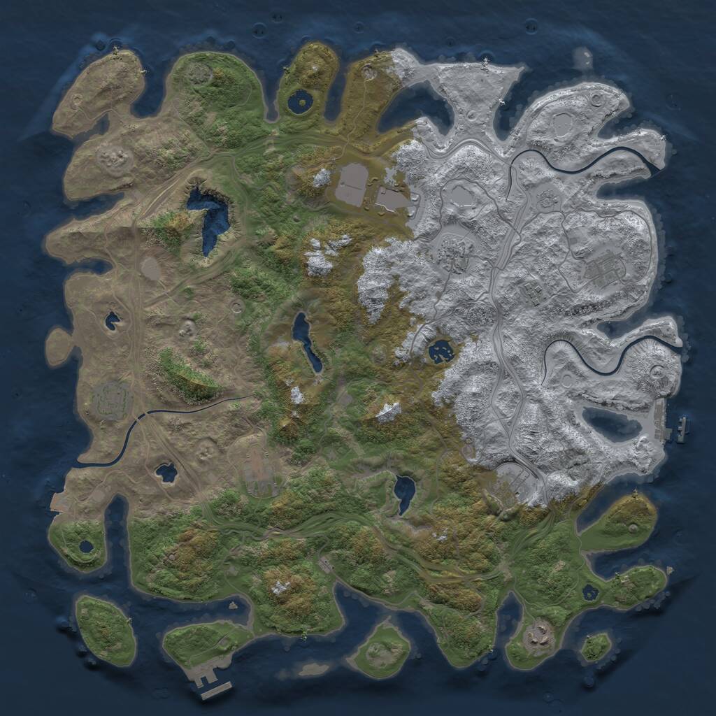 Rust Map: Procedural Map, Size: 4500, Seed: 963685171, 15 Monuments