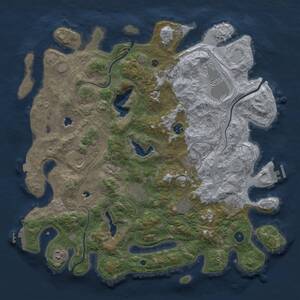 Thumbnail Rust Map: Procedural Map, Size: 4500, Seed: 677302942, 16 Monuments