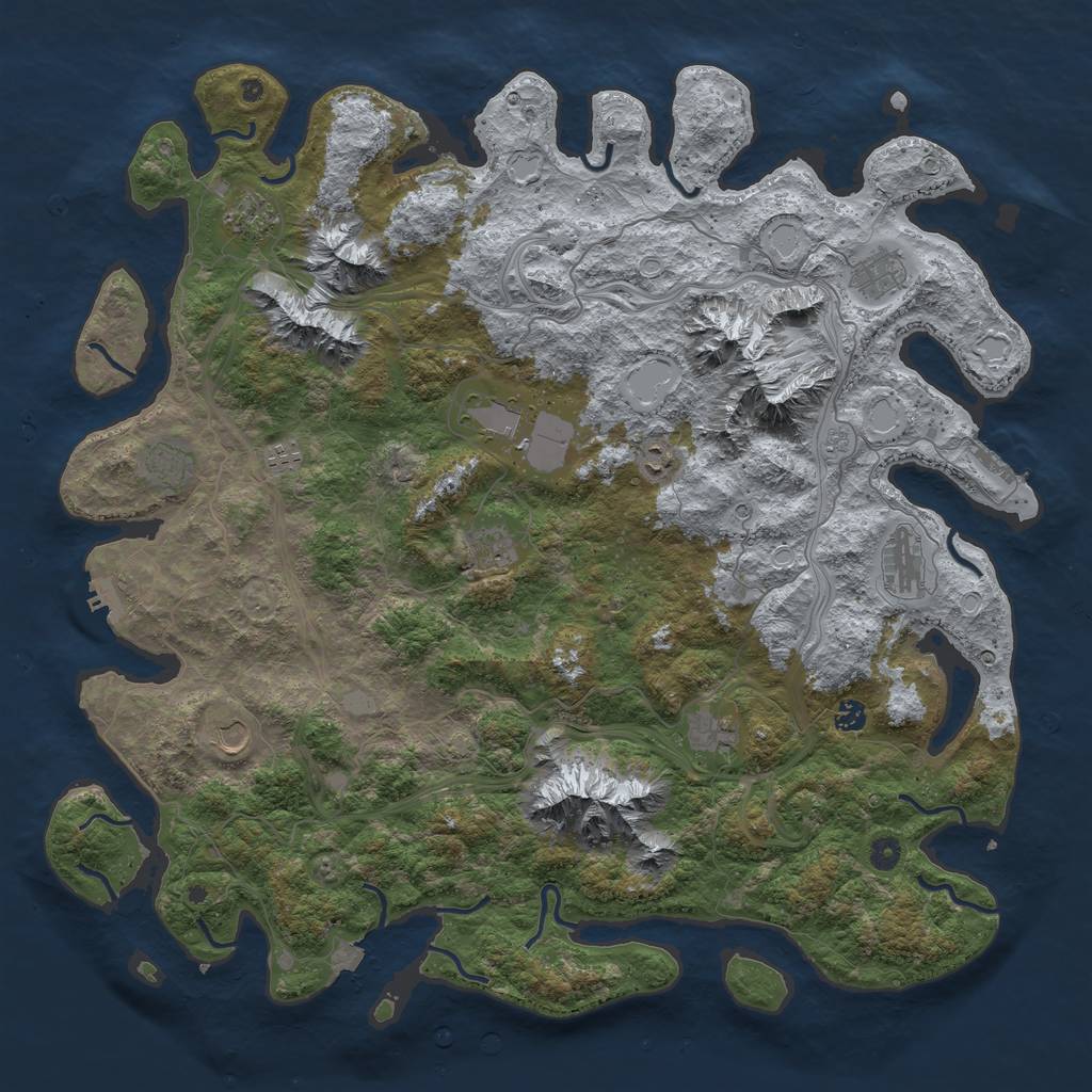 Rust Map: Procedural Map, Size: 5000, Seed: 28549423, 19 Monuments