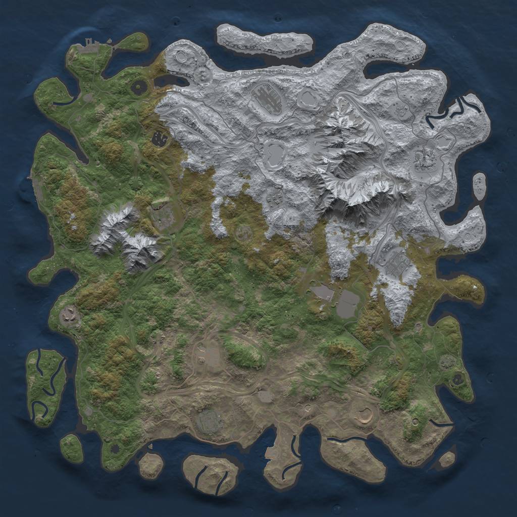 Rust Map: Procedural Map, Size: 5000, Seed: 4815926, 19 Monuments