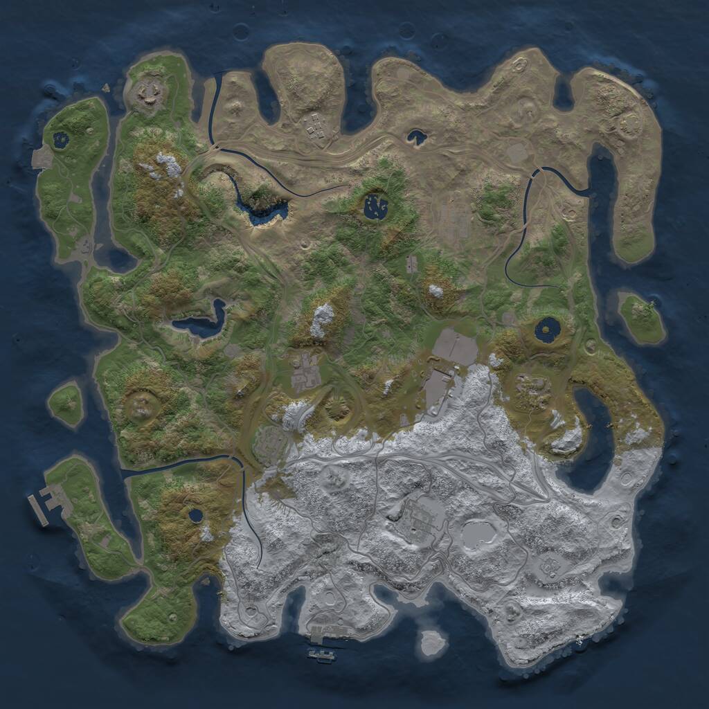 Rust Map: Procedural Map, Size: 4250, Seed: 1281531601, 15 Monuments