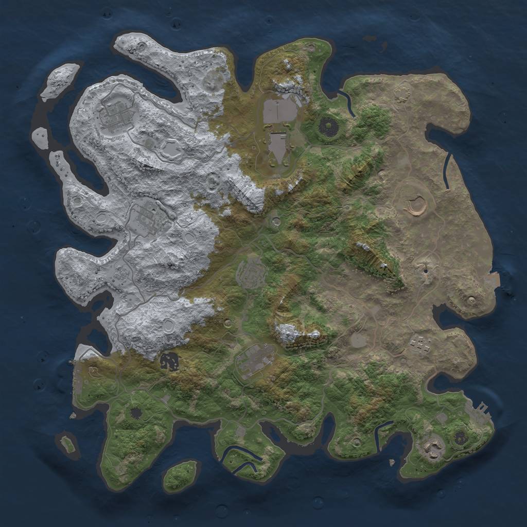 Rust Map: Procedural Map, Size: 4000, Seed: 430915211, 17 Monuments