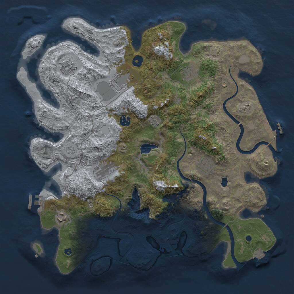 Rust Map: Procedural Map, Size: 4000, Seed: 430915211, 14 Monuments