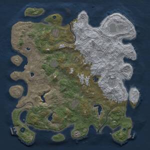 Thumbnail Rust Map: Procedural Map, Size: 4500, Seed: 1863225893, 15 Monuments