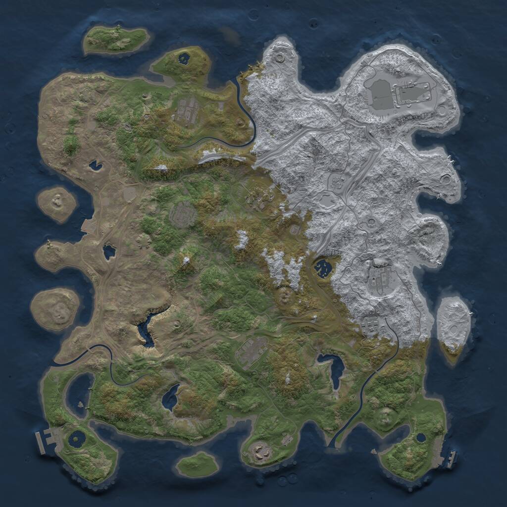 Rust Map: Procedural Map, Size: 4500, Seed: 1863225893, 15 Monuments