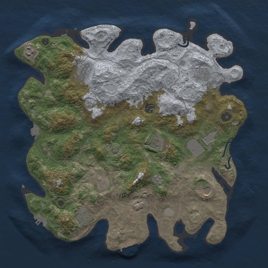 Rust Map: Procedural Map, Size: 4000, Seed: 152221708, 18 Monuments