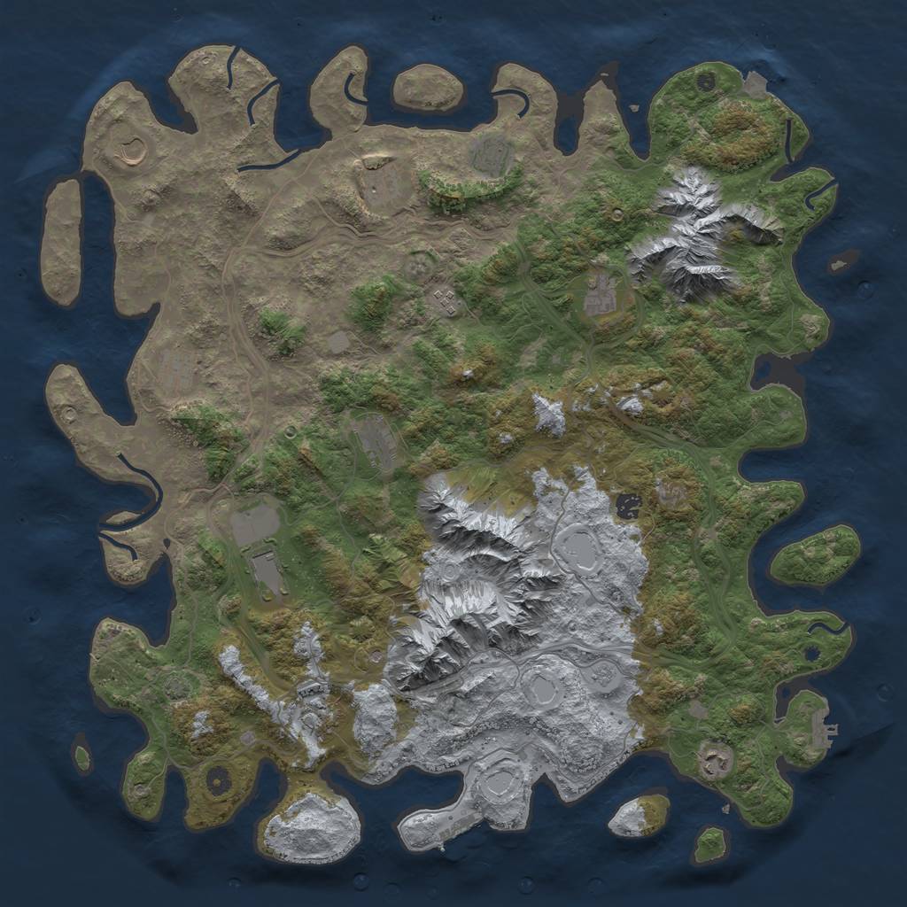 Rust Map: Procedural Map, Size: 5000, Seed: 1598753, 19 Monuments