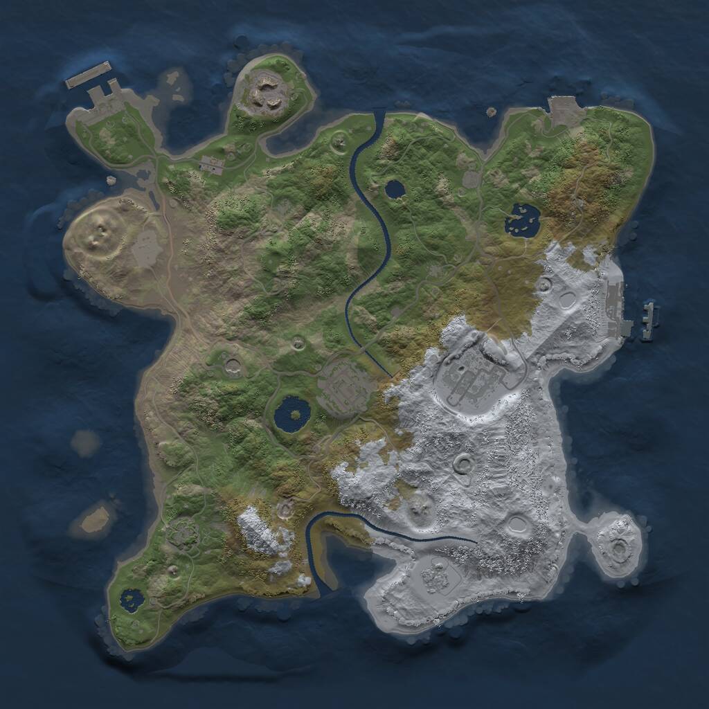 Rust Map: Procedural Map, Size: 3000, Seed: 112424, 10 Monuments