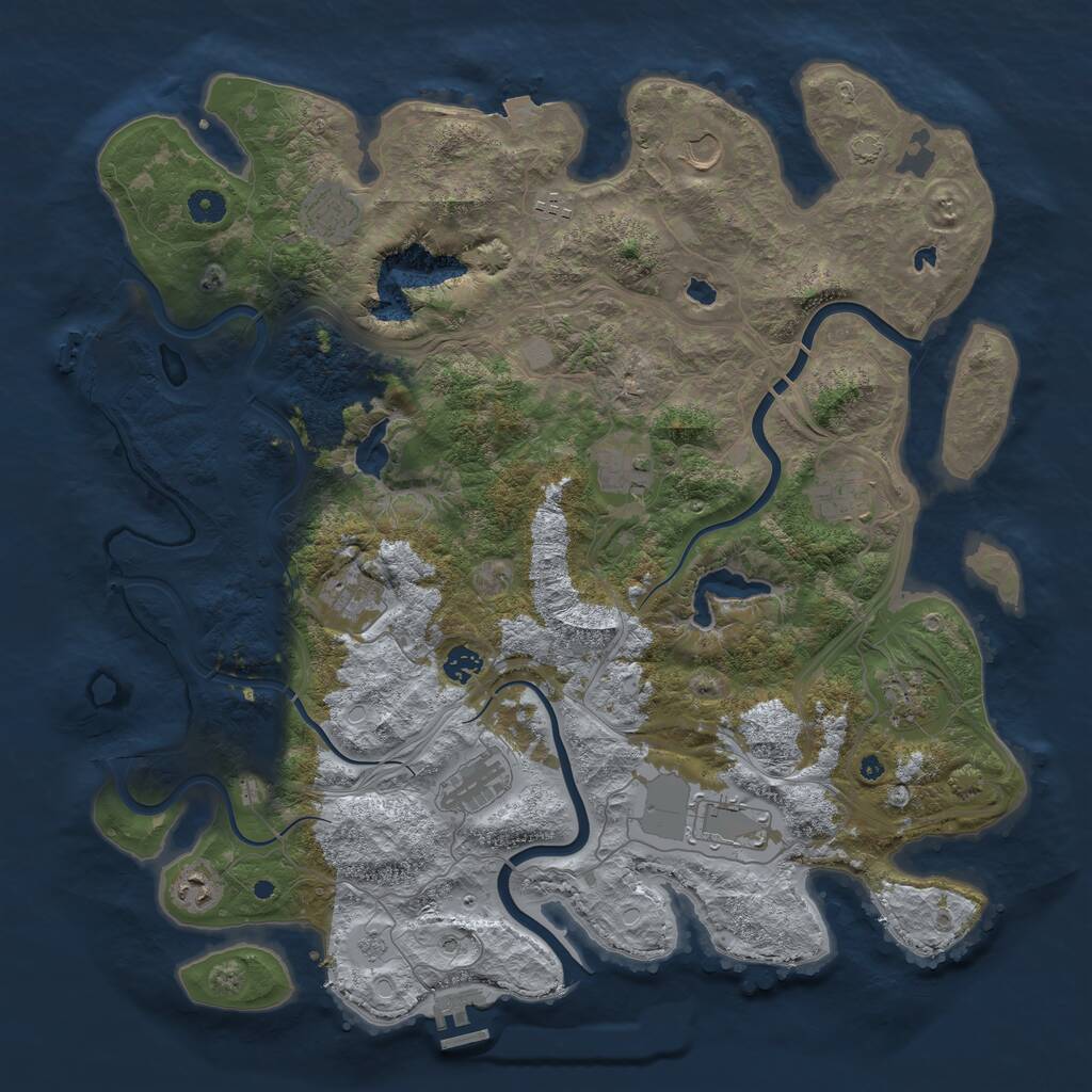 Rust Map: Procedural Map, Size: 4500, Seed: 171786631, 17 Monuments