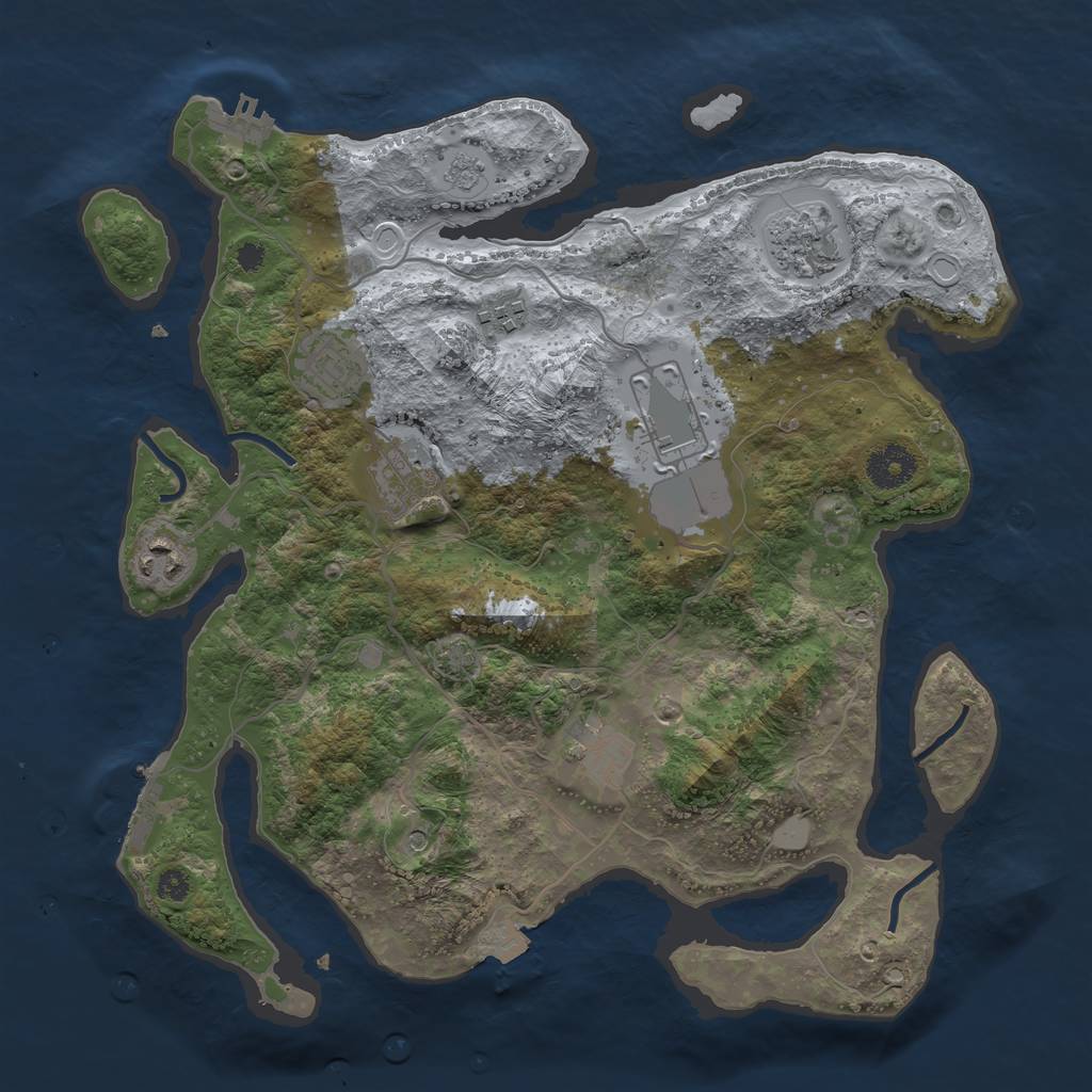 Rust Map: Procedural Map, Size: 3500, Seed: 13117031, 15 Monuments