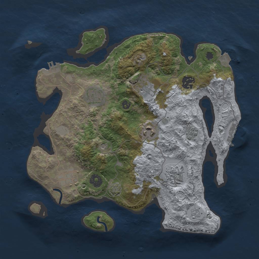 Rust Map: Procedural Map, Size: 3000, Seed: 558606682, 15 Monuments