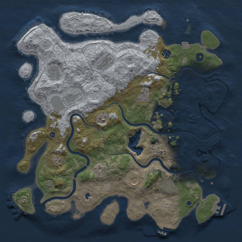 Rust Map: Procedural Map, Size: 4200, Seed: 1899467242, 16 Monuments