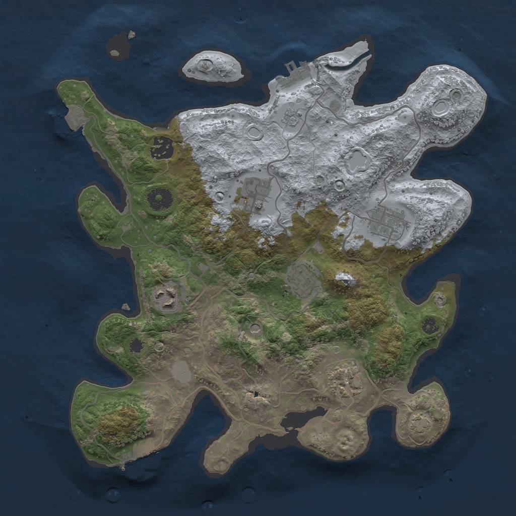 Rust Map: Procedural Map, Size: 3250, Seed: 911389819, 14 Monuments