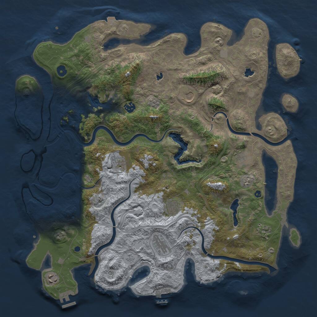 Rust Map: Procedural Map, Size: 4500, Seed: 225901088, 15 Monuments