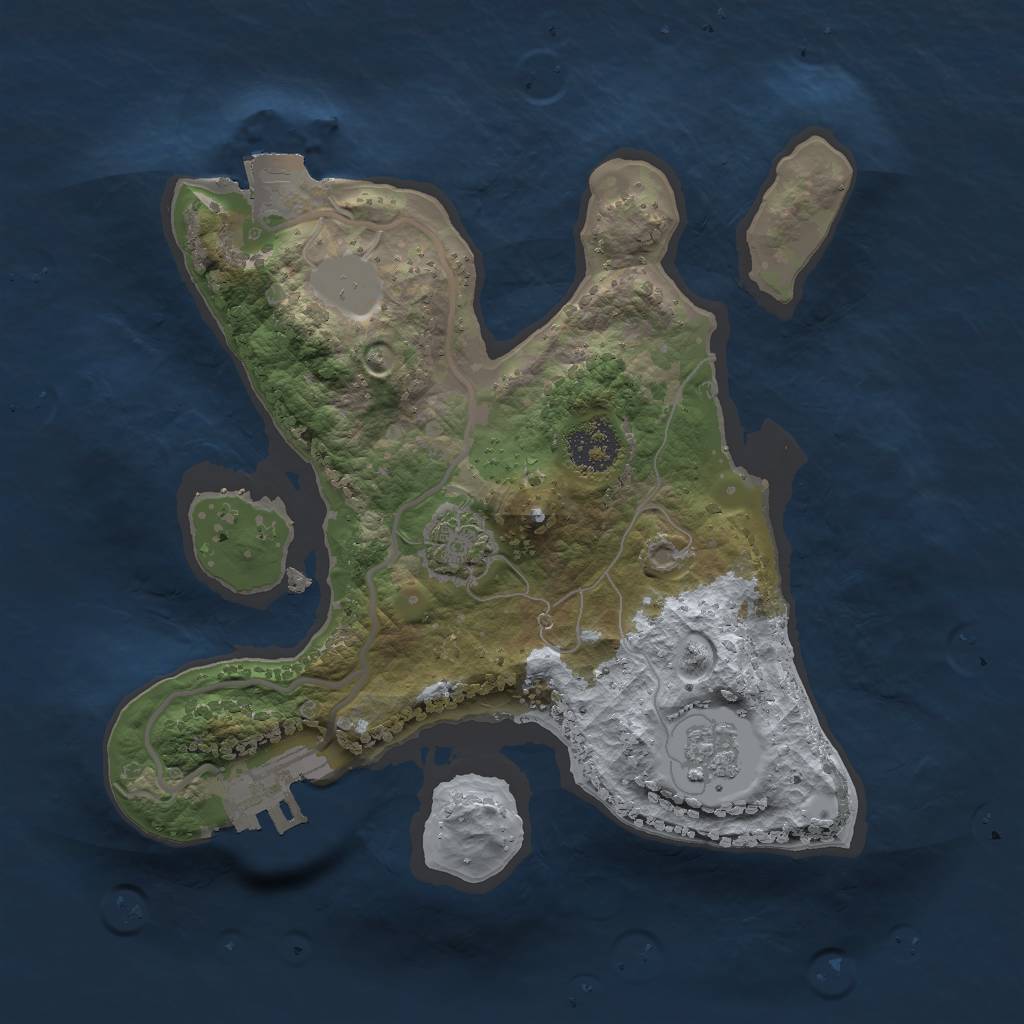 Rust Map: Procedural Map, Size: 2001, Seed: 243306874, 6 Monuments