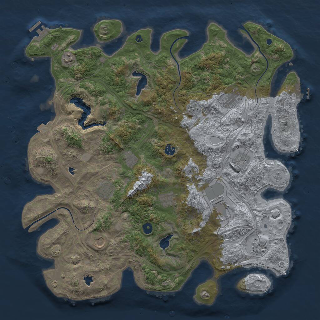 Rust Map: Procedural Map, Size: 4500, Seed: 475895035, 17 Monuments