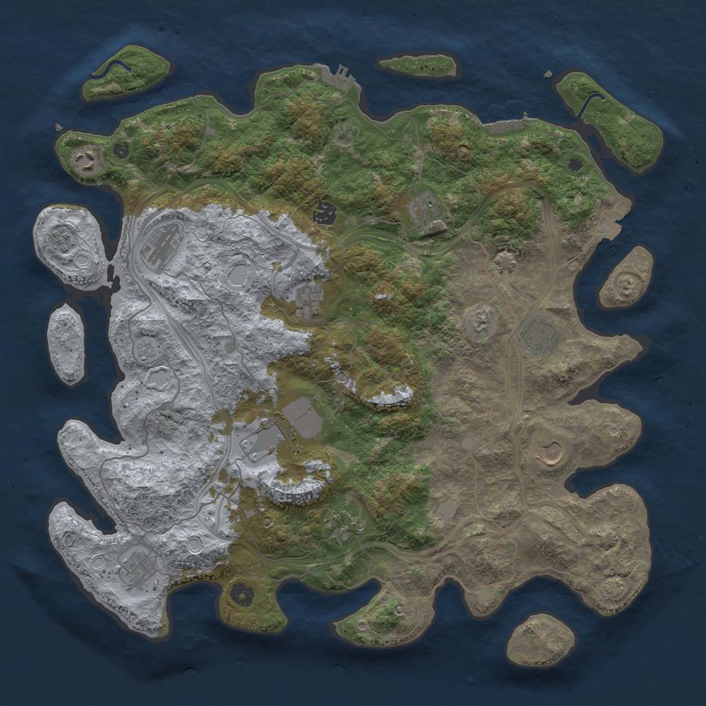 Rust Map: Procedural Map, Size: 4500, Seed: 6218, 19 Monuments