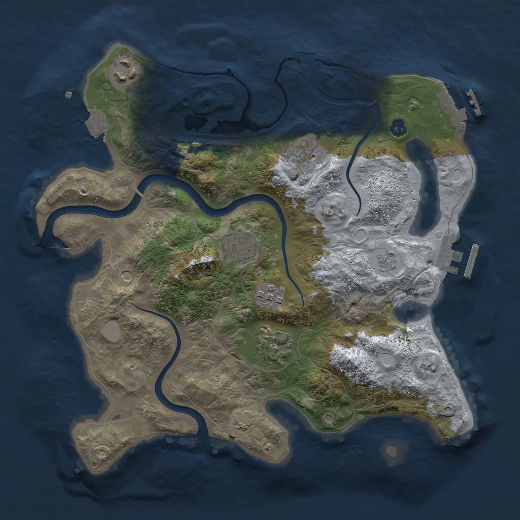 Rust Map: Procedural Map, Size: 3000, Seed: 1537799170, 11 Monuments