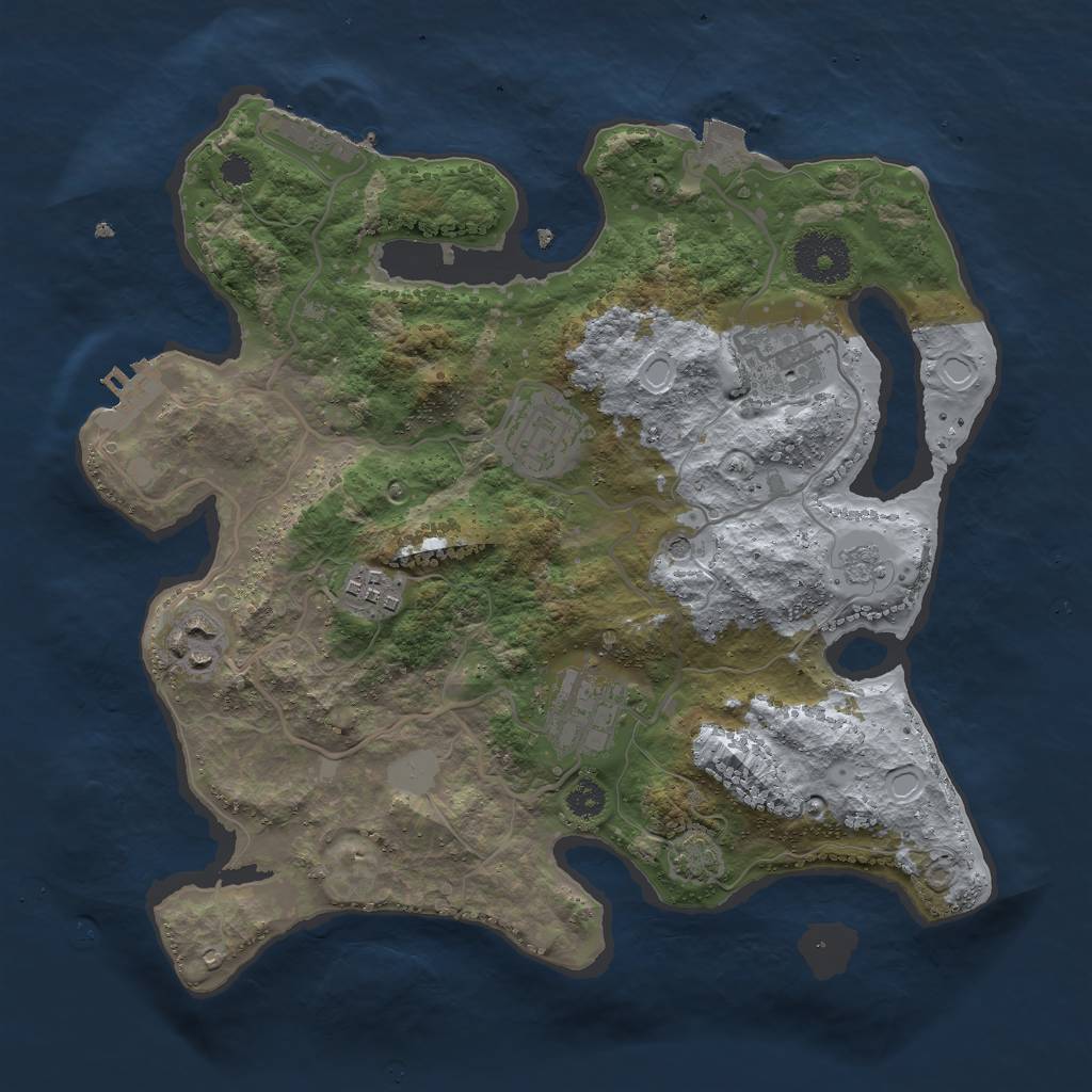 Rust Map: Procedural Map, Size: 3000, Seed: 1537799170, 13 Monuments