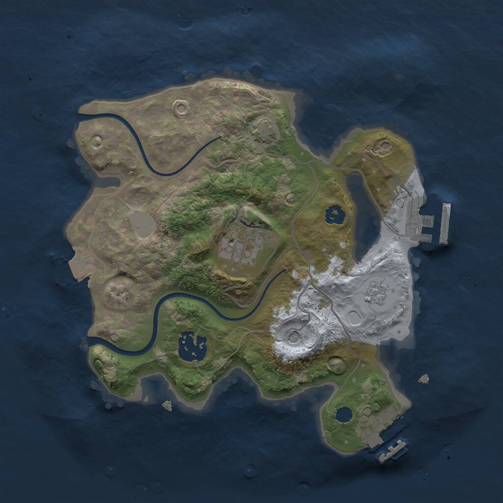 Rust Map: Procedural Map, Size: 2500, Seed: 1961672864, 8 Monuments