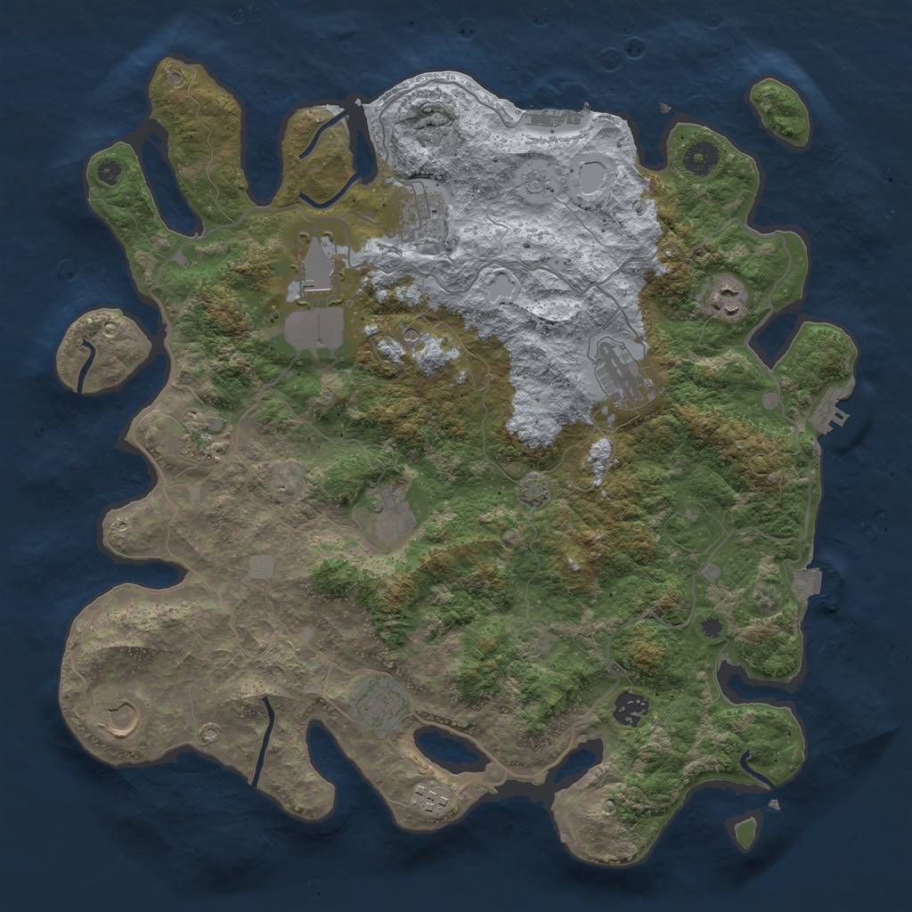 Rust Map: Procedural Map, Size: 4000, Seed: 329193019, 18 Monuments