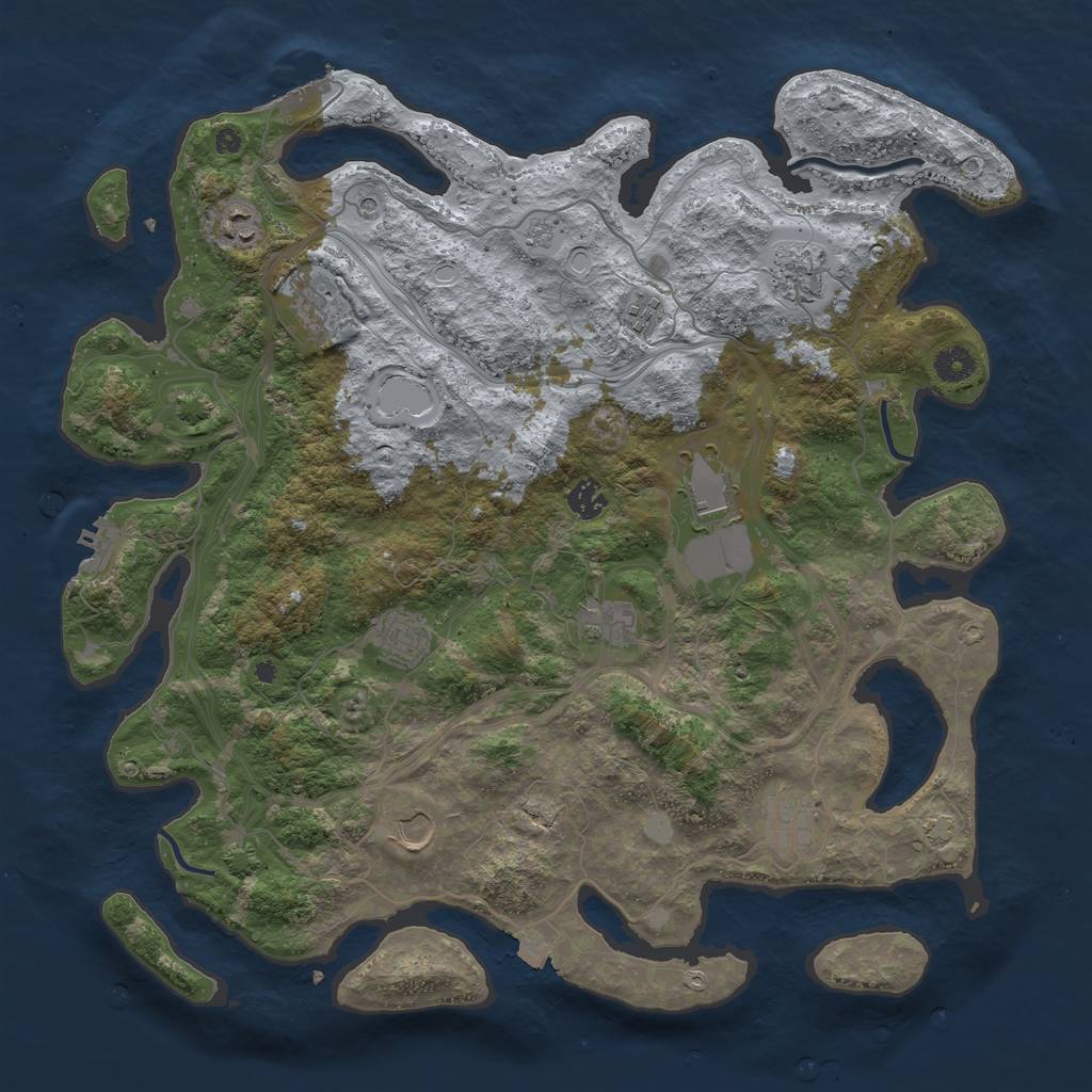 Rust Map: Procedural Map, Size: 4250, Seed: 1116199528, 18 Monuments