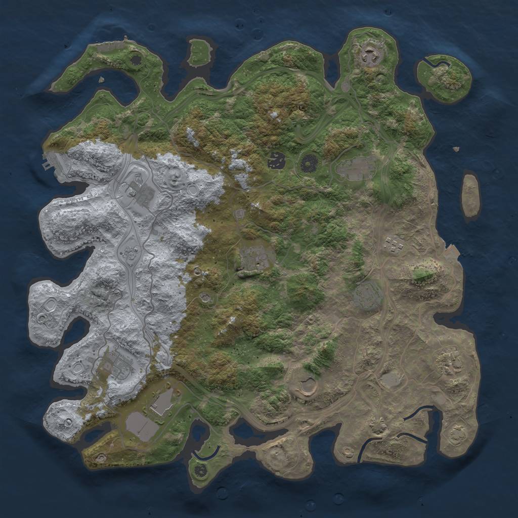 Rust Map: Procedural Map, Size: 4250, Seed: 245155447, 19 Monuments