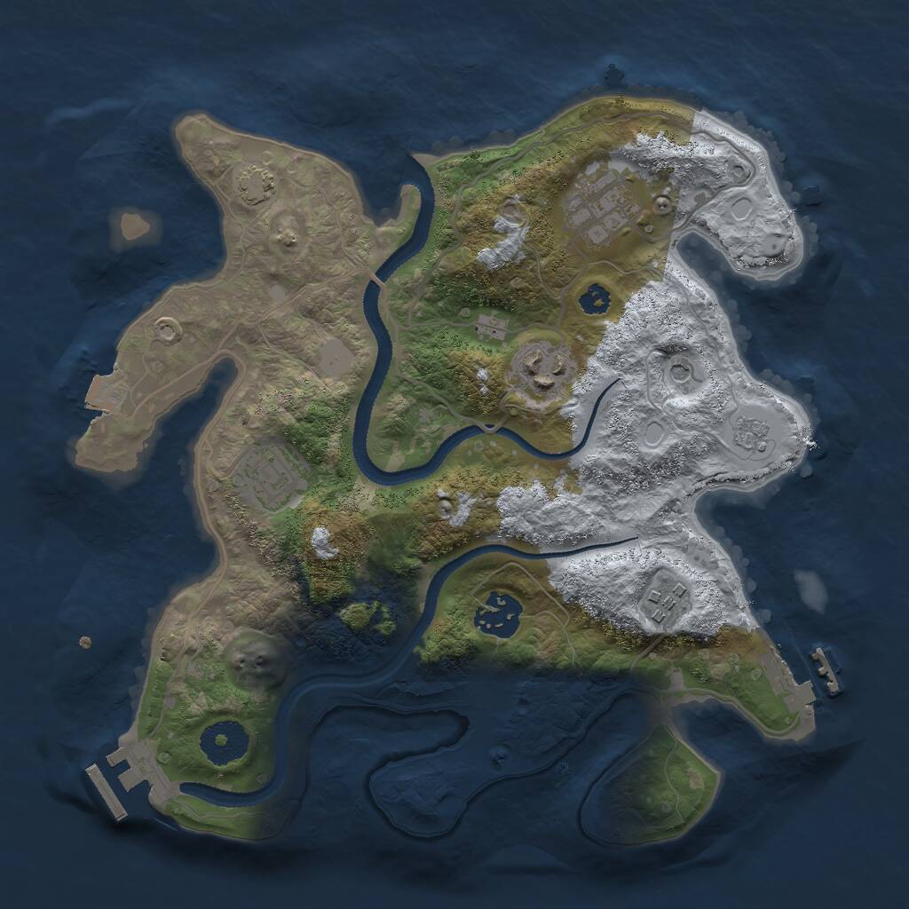 Rust Map: Procedural Map, Size: 3000, Seed: 5111, 11 Monuments