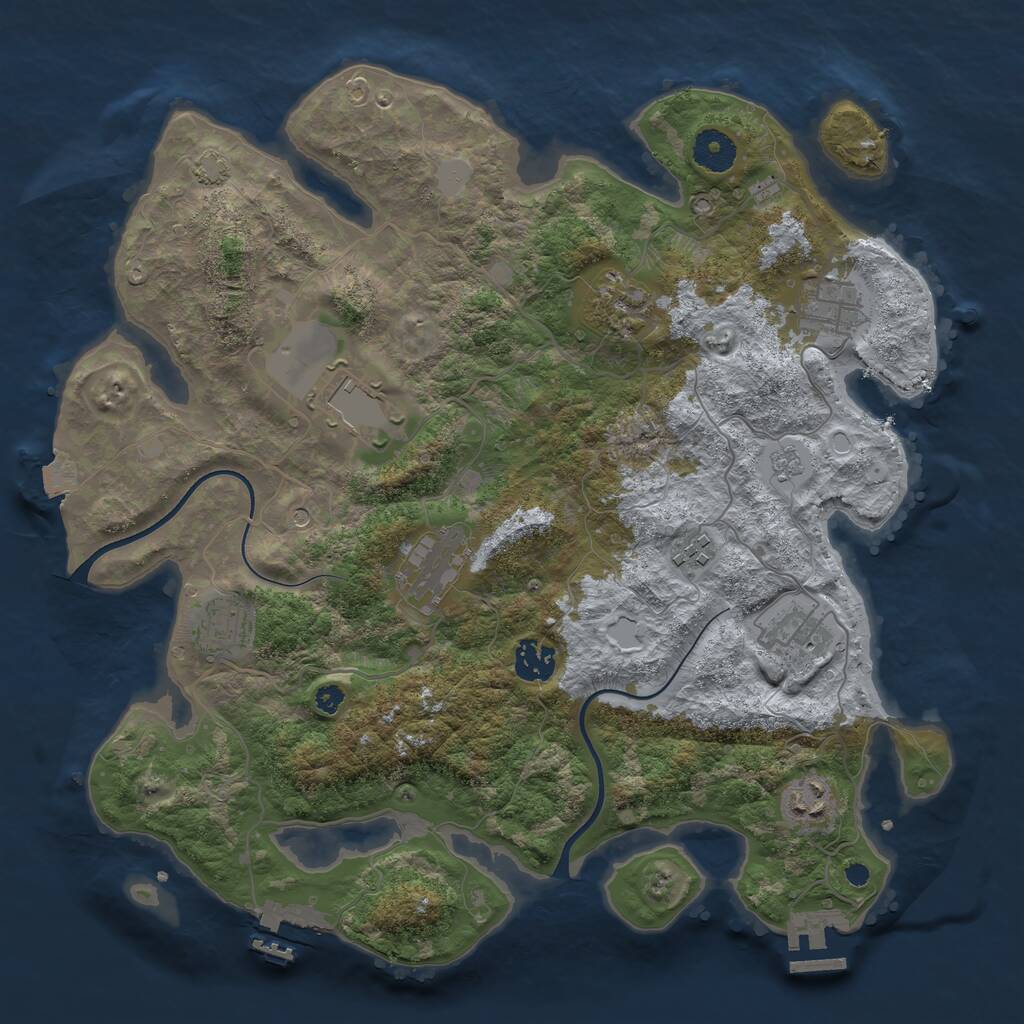 Rust Map: Procedural Map, Size: 3650, Seed: 14753463, 15 Monuments