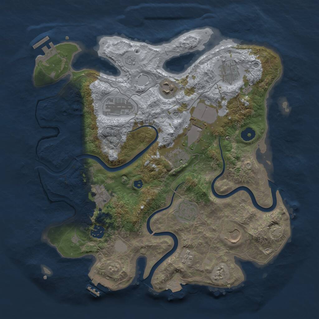 Rust Map: Procedural Map, Size: 3500, Seed: 1655319206, 16 Monuments